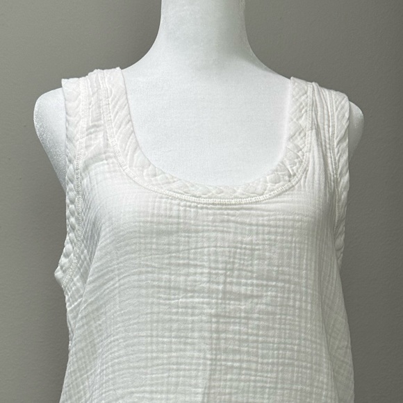 Faherty Dream Cotton Gauze Scoop Tank White Size XS NWOT - Picture 4 of 6
